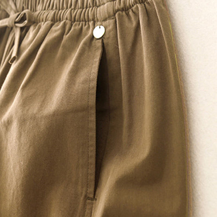 Buddha Stones Damen Haremshose aus Baumwolle mit Taschen, einfarbig, Länge 7–8 - image 2