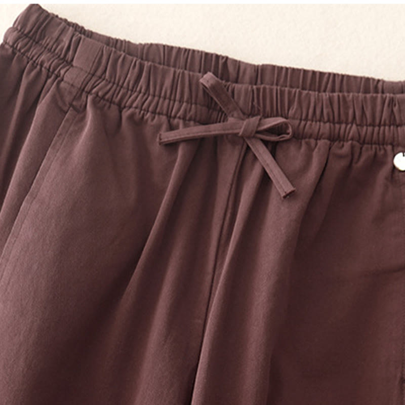 Buddha Stones Damen Haremshose aus Baumwolle mit Taschen, einfarbig, Länge 7–8 - image 12