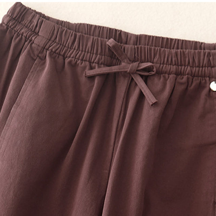 Buddha Stones Damen Haremshose aus Baumwolle mit Taschen, einfarbig, Länge 7–8 - image 12