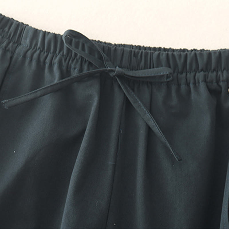 Buddha Stones Damen Haremshose aus Baumwolle mit Taschen, einfarbig, Länge 7–8 - image 18