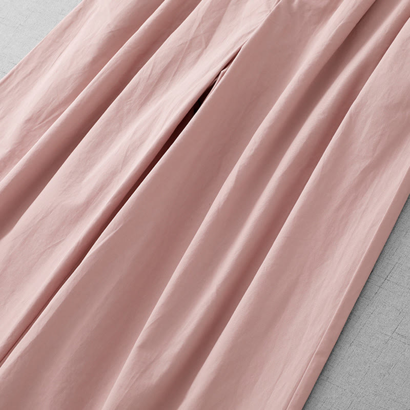 Buddha Stones Lässige, schlichte Damenhose aus Polyester in den Längen 7–8 mit weitem Bein und Taschen - image 6