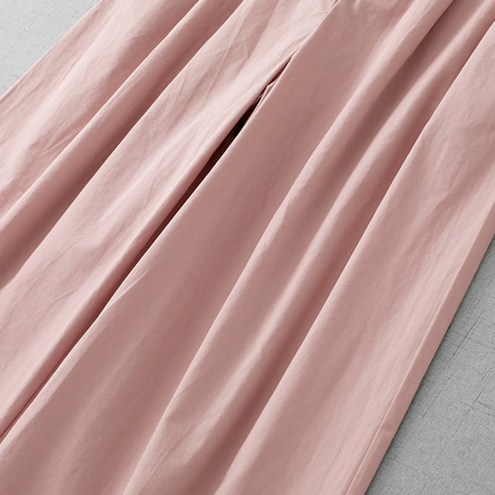 Buddha Stones Lässige, schlichte Damenhose aus Polyester in den Längen 7–8 mit weitem Bein und Taschen - image 6