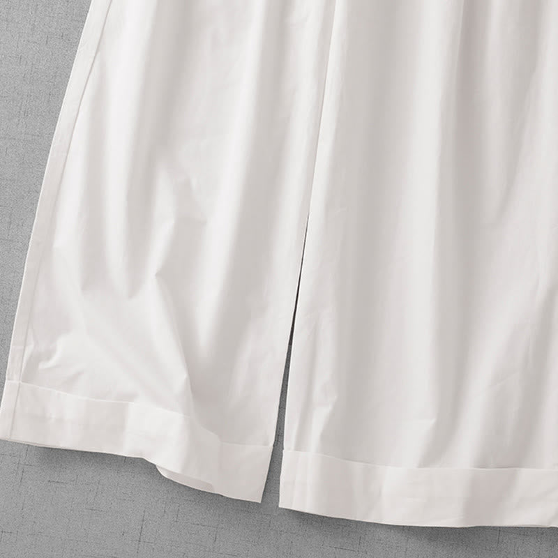 Buddha Stones Lässige, schlichte Damenhose aus Polyester in den Längen 7–8 mit weitem Bein und Taschen - image 9