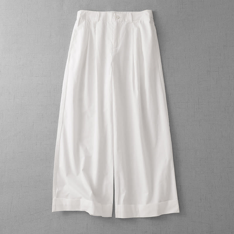 Buddha Stones Lässige, schlichte Damenhose aus Polyester in den Längen 7–8 mit weitem Bein und Taschen - Schnee - US14, UK/AU18, EU46 (2XL) - image 7