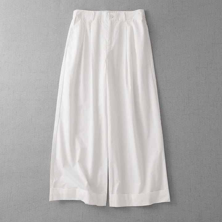 Buddha Stones Lässige, schlichte Damenhose aus Polyester in den Längen 7–8 mit weitem Bein und Taschen - Schnee - US14， UK/AU18，EU46 (2XL) - image 7