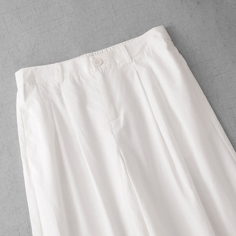 Buddha Stones Lässige, schlichte Damenhose aus Polyester in den Längen 7–8 mit weitem Bein und Taschen - image 11