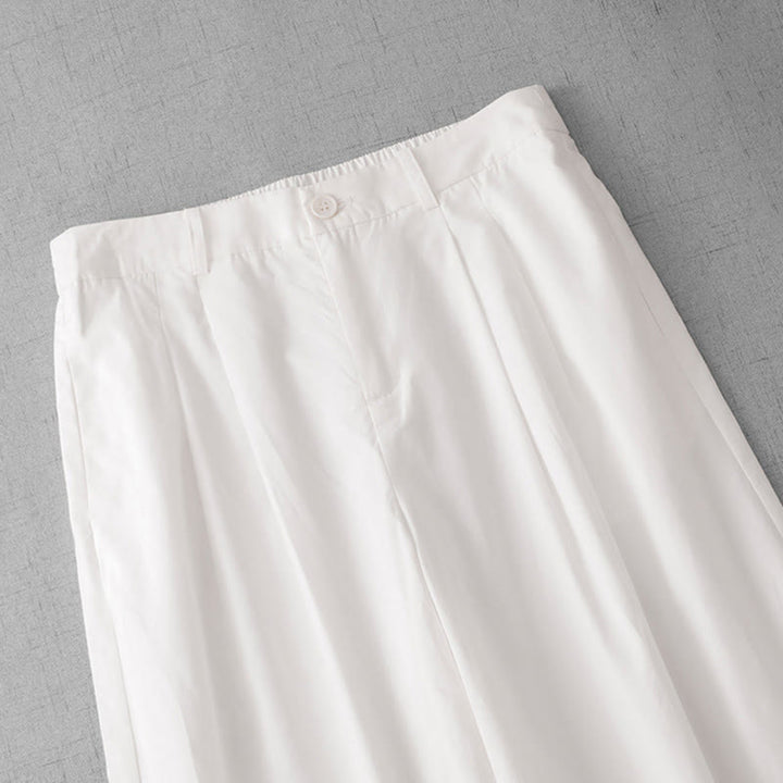 Buddha Stones Lässige, schlichte Damenhose aus Polyester in den Längen 7–8 mit weitem Bein und Taschen - image 11