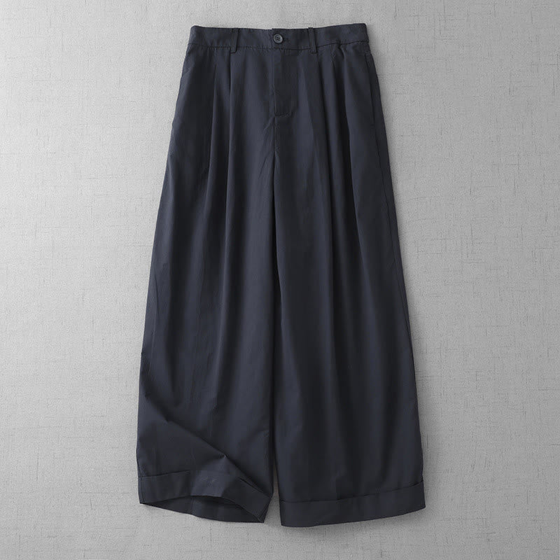 Buddha Stones Lässige, schlichte Damenhose aus Polyester in den Längen 7–8 mit weitem Bein und Taschen - Mitternachtsblau - US14， UK/AU18，EU46 (2XL) - image 12