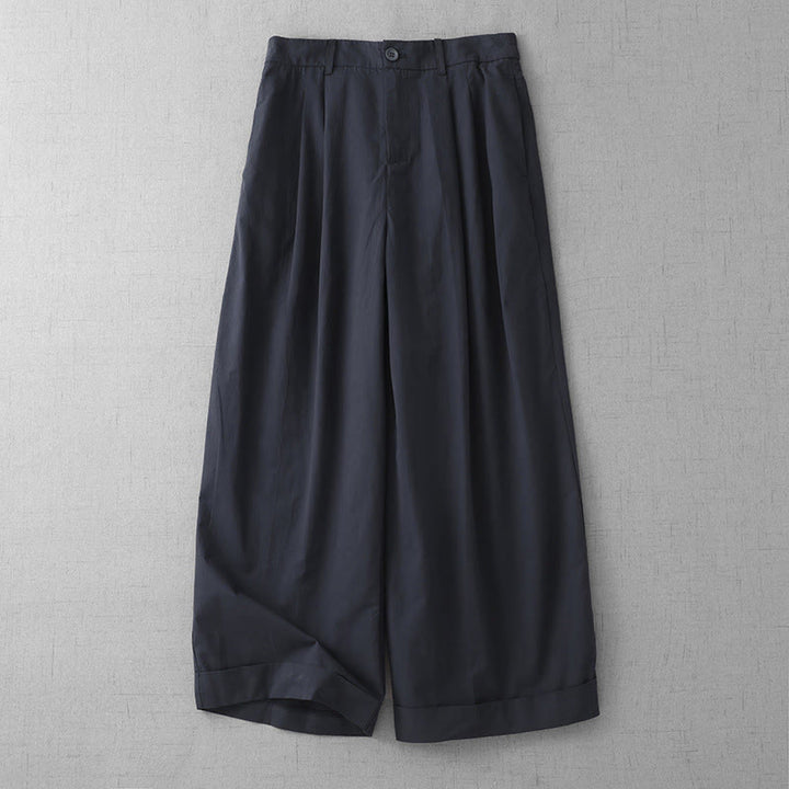 Buddha Stones Lässige, schlichte Damenhose aus Polyester in den Längen 7–8 mit weitem Bein und Taschen - Mitternachtsblau - US14， UK/AU18，EU46 (2XL) - image 12