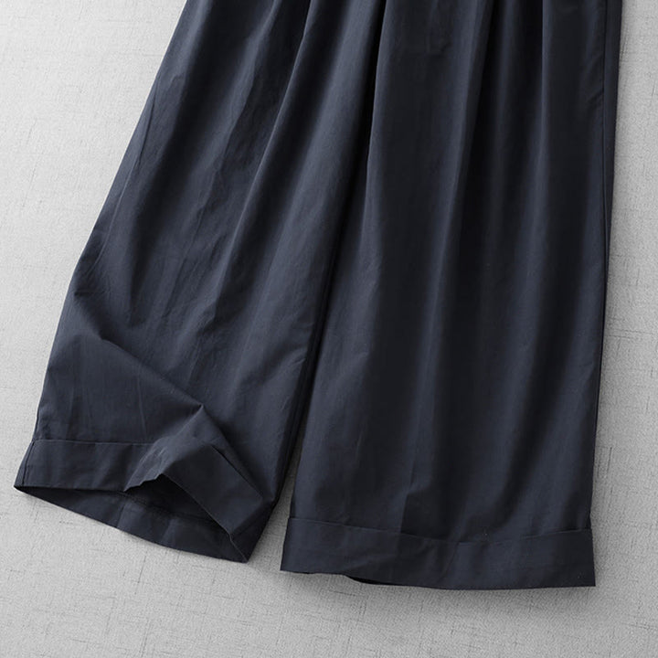 Buddha Stones Lässige, schlichte Damenhose aus Polyester in den Längen 7–8 mit weitem Bein und Taschen - image 15