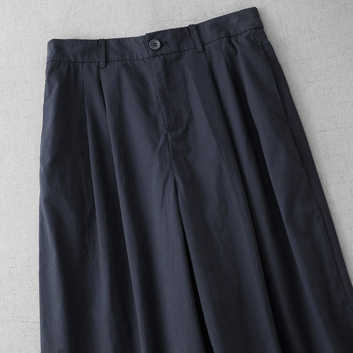 Buddha Stones Lässige, schlichte Damenhose aus Polyester in den Längen 7–8 mit weitem Bein und Taschen - image 13