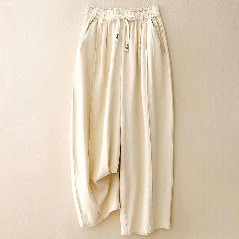 Buddha Stones Casual Rope Damenhose aus Baumwolle und Polyester mit Taschen - AntikWeiß - US8-10， UK/AU12-14，EU40-42 (2XL) - image 5