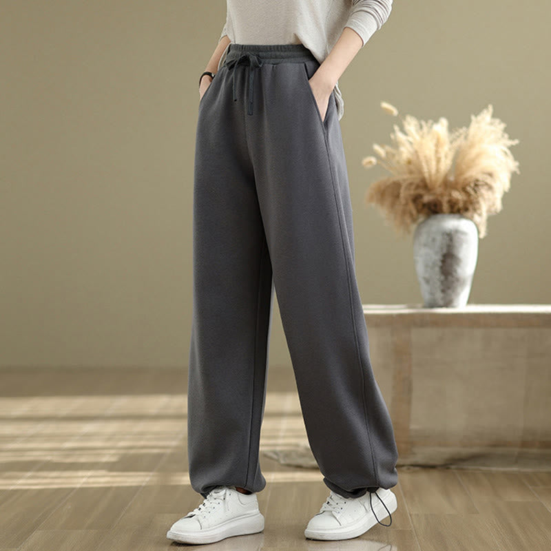Buddha Stones Casual Rope Damen-Baumwollhose mit geradem Bein und Taschen - image 4