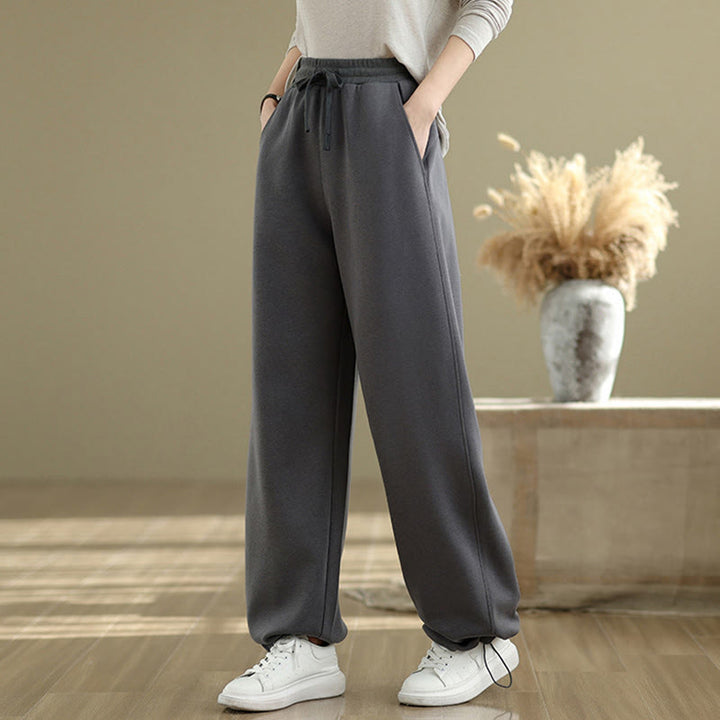 Buddha Stones Casual Rope Damen-Baumwollhose mit geradem Bein und Taschen - image 4