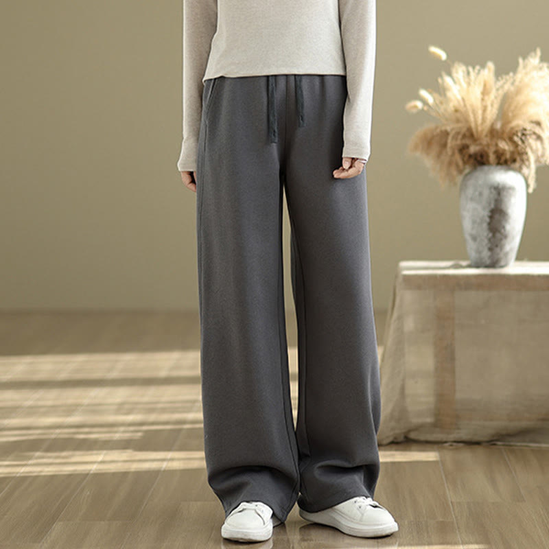 Buddha Stones Casual Rope Damen-Baumwollhose mit geradem Bein und Taschen - image 1