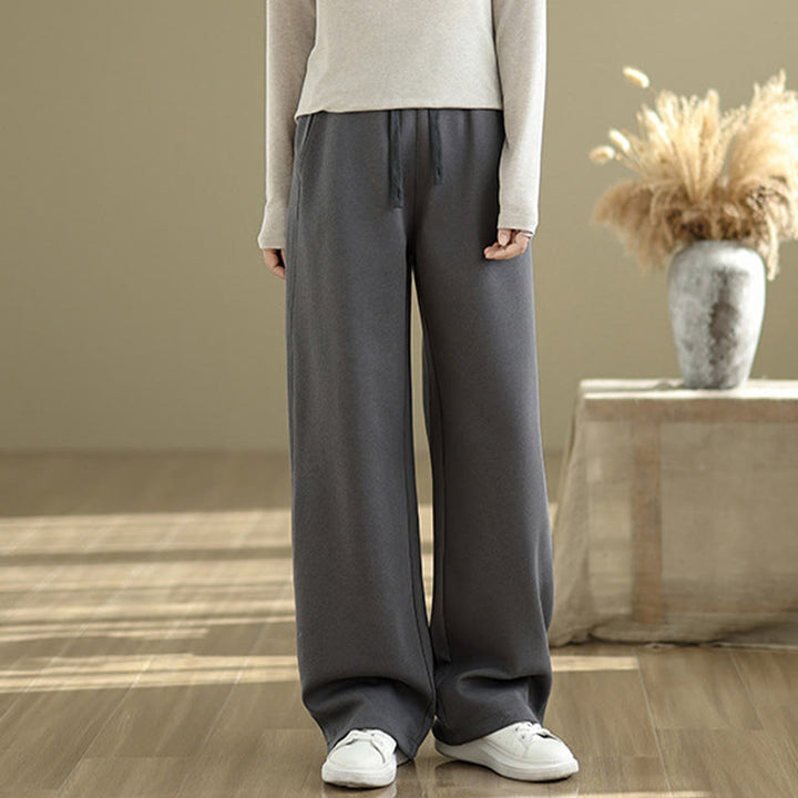 Buddha Stones Casual Rope Damen-Baumwollhose mit geradem Bein und Taschen - image 1