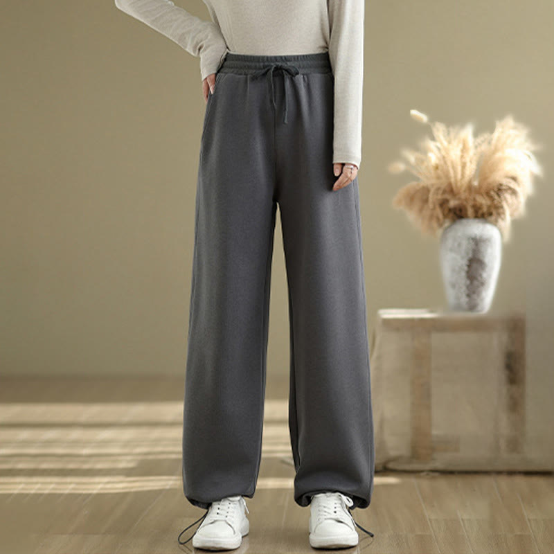 Buddha Stones Casual Rope Damen-Baumwollhose mit geradem Bein und Taschen - DimGray - US 8-10, UK/AU 12-14, EU 40-42 (2XL) - image 0