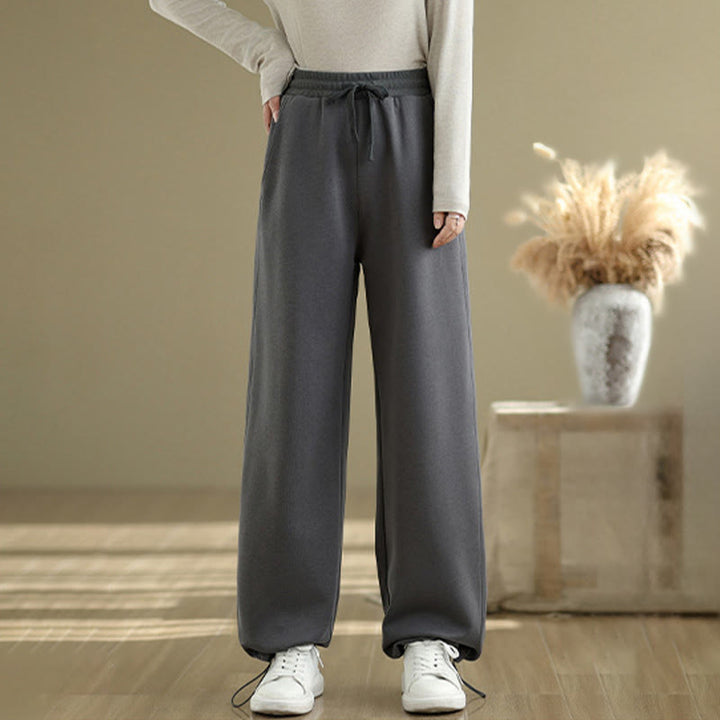 Buddha Stones Casual Rope Damen-Baumwollhose mit geradem Bein und Taschen - DimGray - US 8-10, UK/AU 12-14, EU 40-42 (2XL) - image 0