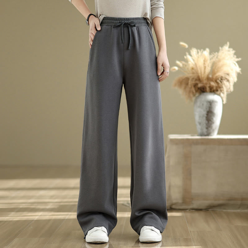 Buddha Stones Casual Rope Damen-Baumwollhose mit geradem Bein und Taschen - image 3