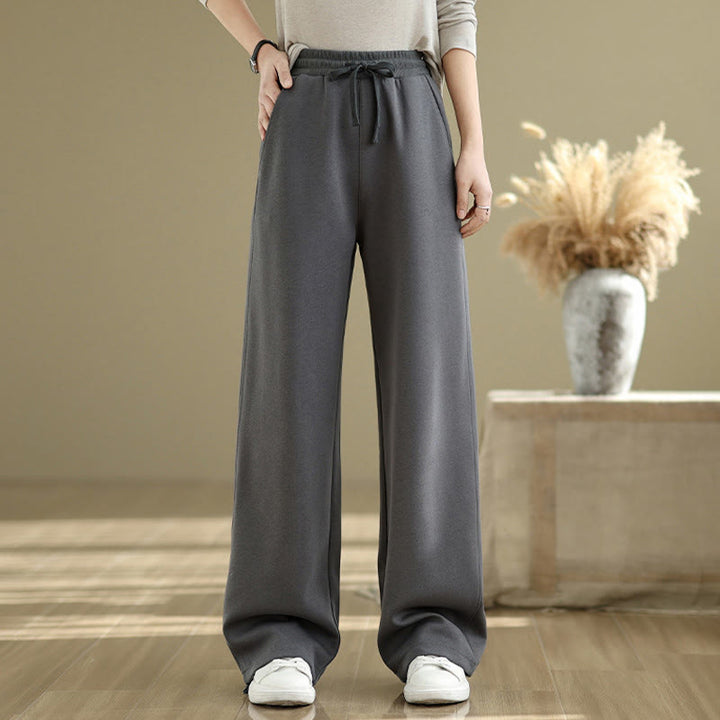 Buddha Stones Casual Rope Damen-Baumwollhose mit geradem Bein und Taschen - image 3