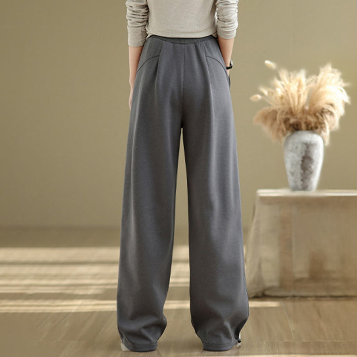 Buddha Stones Casual Rope Damen-Baumwollhose mit geradem Bein und Taschen - image 2