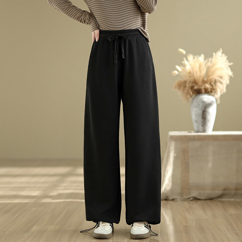 Buddha Stones Casual Rope Damen-Baumwollhose mit geradem Bein und Taschen - image 10