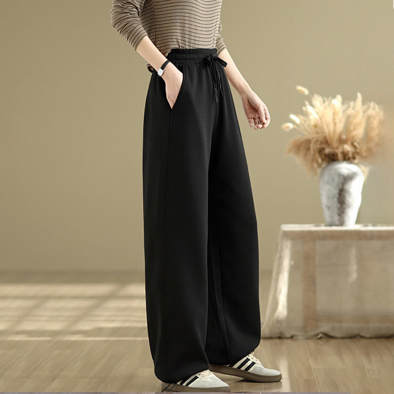 Buddha Stones Casual Rope Damen-Baumwollhose mit geradem Bein und Taschen - image 11