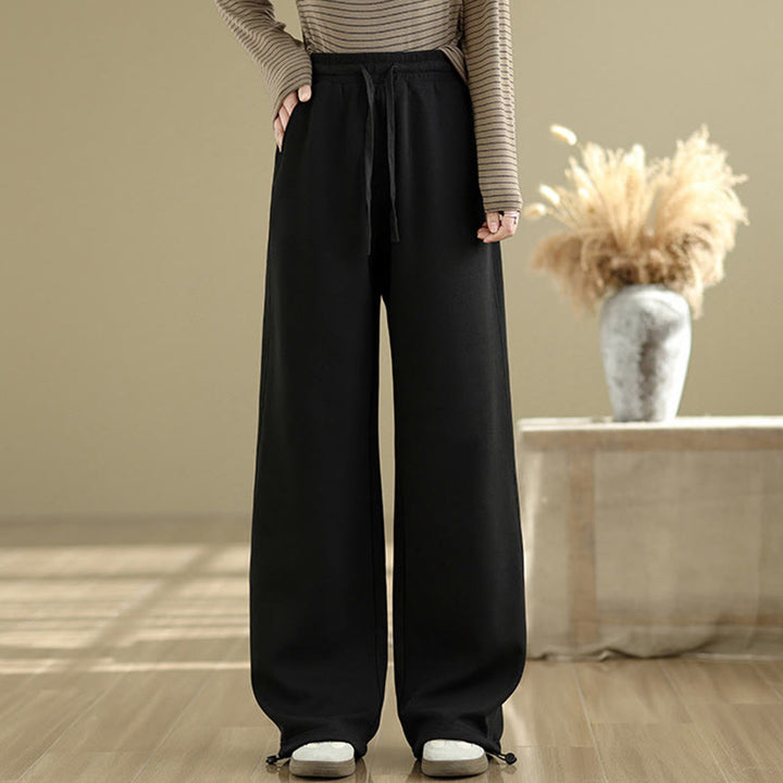Buddha Stones Casual Rope Damen-Baumwollhose mit geradem Bein und Taschen - Schwarz - US8-10， UK/AU12-14，EU40-42 (2XL) - image 7