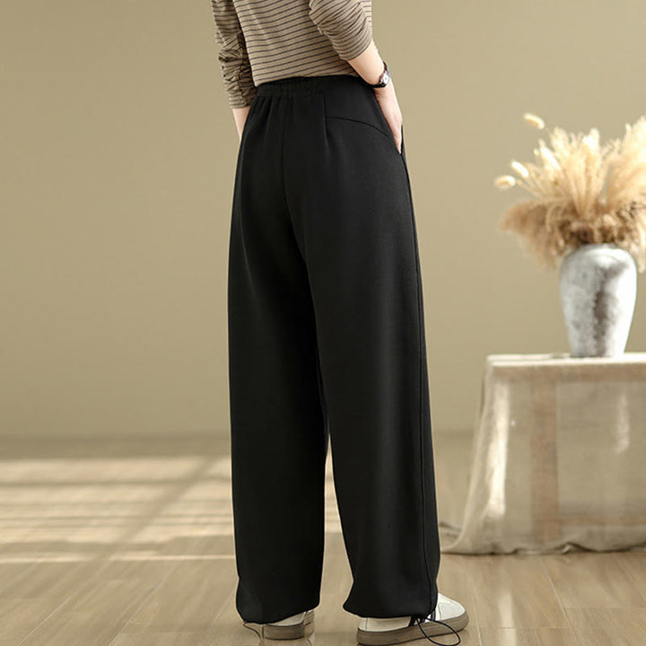 Buddha Stones Casual Rope Damen-Baumwollhose mit geradem Bein und Taschen - image 9