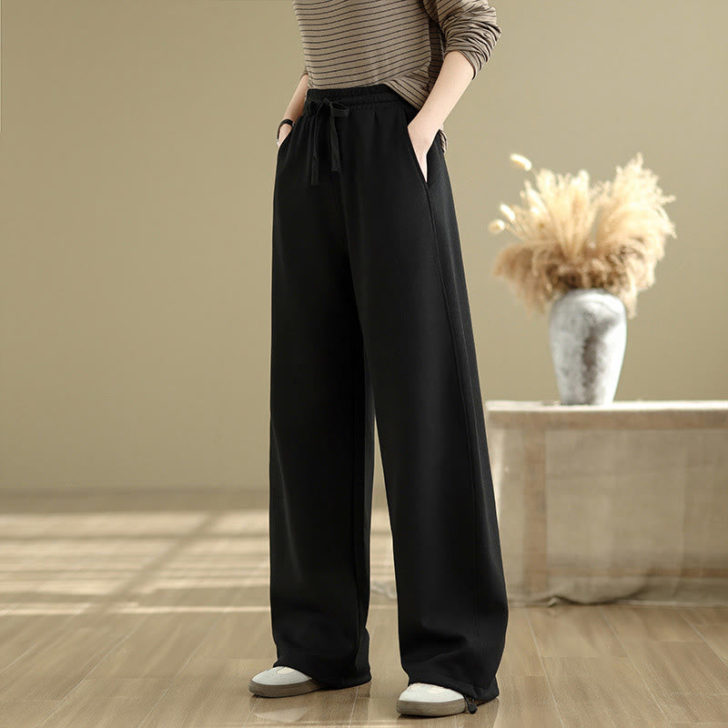 Buddha Stones Casual Rope Damen-Baumwollhose mit geradem Bein und Taschen - image 8
