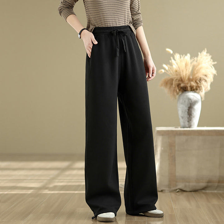 Buddha Stones Casual Rope Damen-Baumwollhose mit geradem Bein und Taschen - image 12