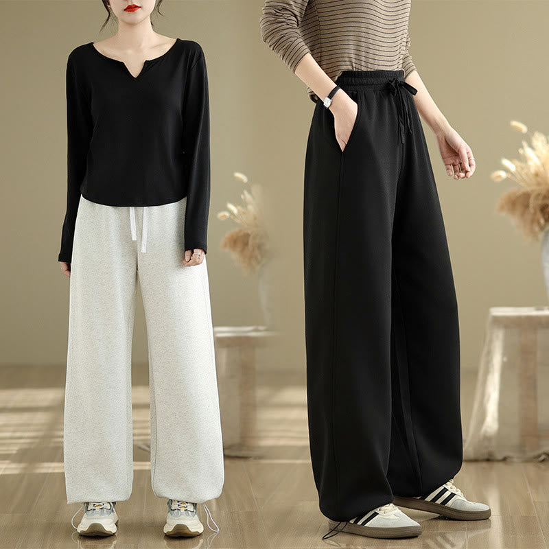 Buddha Stones Casual Rope Damen-Baumwollhose mit geradem Bein und Taschen - image 18