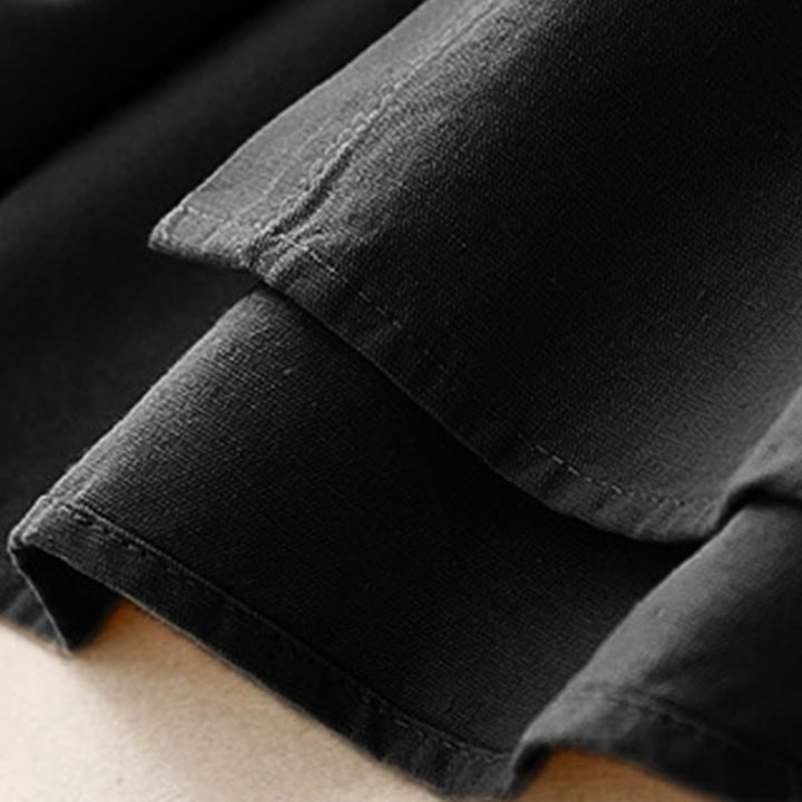 Buddha Stones Lässiges Damen-Shirt mit Stehkragen und langen Ärmeln, schlichtes Baumwollhemd - image 17