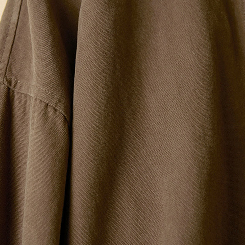 Buddha Stones Casual Buttons Design Damen Stehkragen Langarm Baumwollhemd - image 19