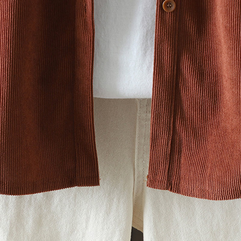 Buddha Stones Corduroy Damen-Baumwoll-Langarmjacke mit Taschen - image 8