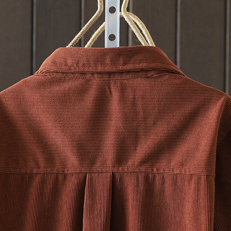 Buddha Stones Corduroy Damen-Baumwoll-Langarmjacke mit Taschen - image 5