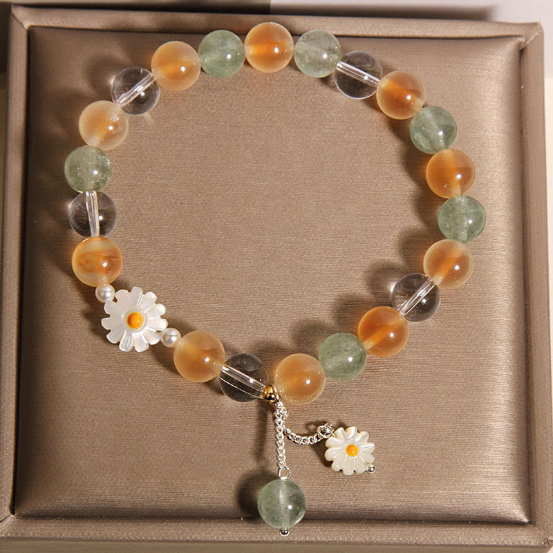 Buddha Stones Natürliches Daisy Candy Achat Grün Erdbeerquarz Heilarmband - image 3