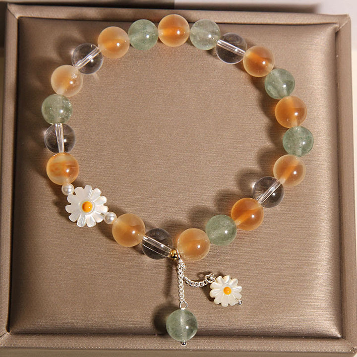 Buddha Stones Natürliches Daisy Candy Achat Grün Erdbeerquarz Heilarmband - image 3