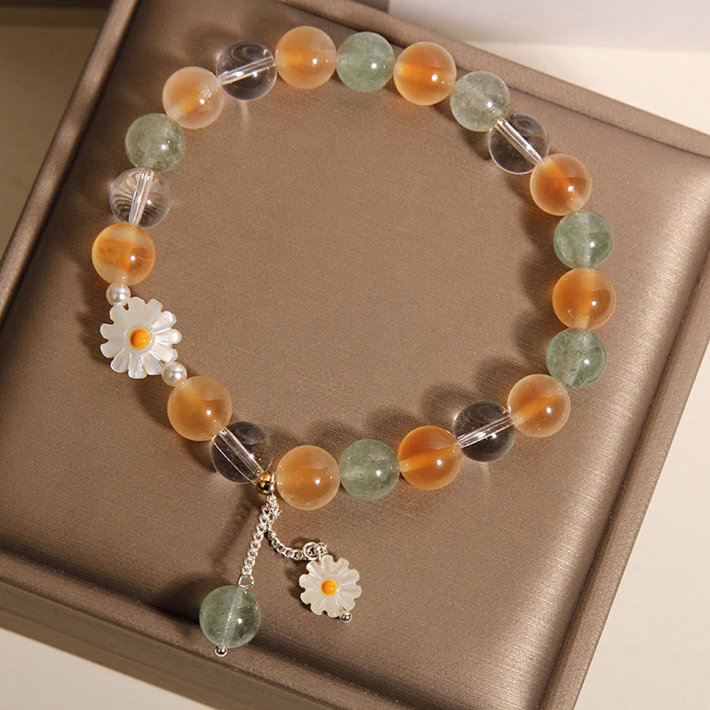 Buddha Stones Natürliches Daisy Candy Achat Grün Erdbeerquarz Heilarmband - image 5