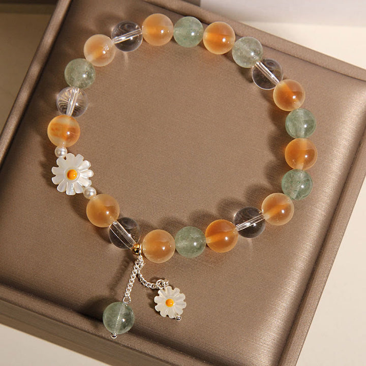 Buddha Stones Natürliches Daisy Candy Achat Grün Erdbeerquarz Heilarmband - image 5