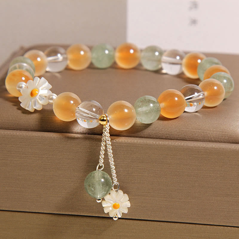 Buddha Stones Natürliches Daisy Candy Achat Grün Erdbeerquarz Heilarmband - image 1
