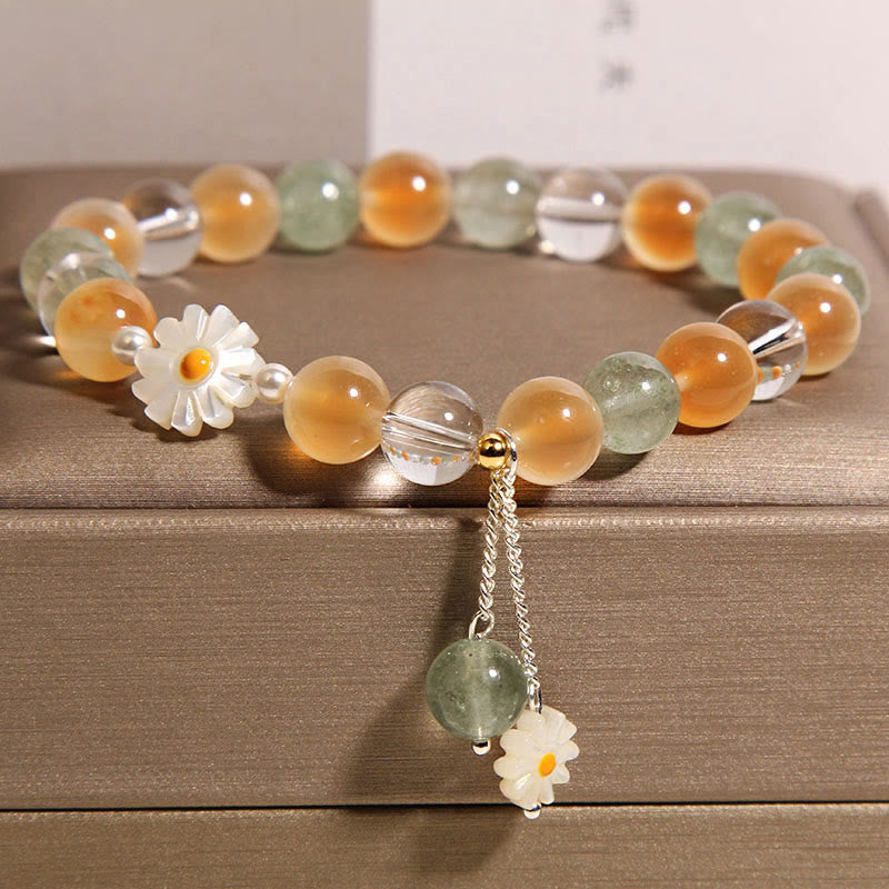 Buddha Stones Natürliches Daisy Candy Achat Grün Erdbeerquarz Heilarmband - image 2