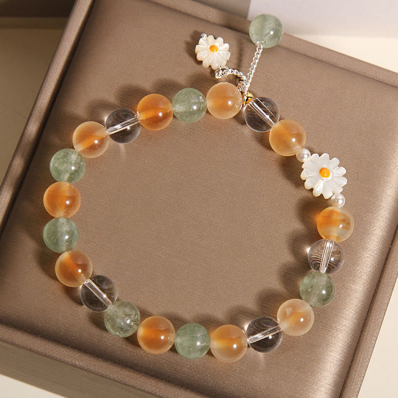 Buddha Stones Natürliches Daisy Candy Achat Grün Erdbeerquarz Heilarmband - image 4