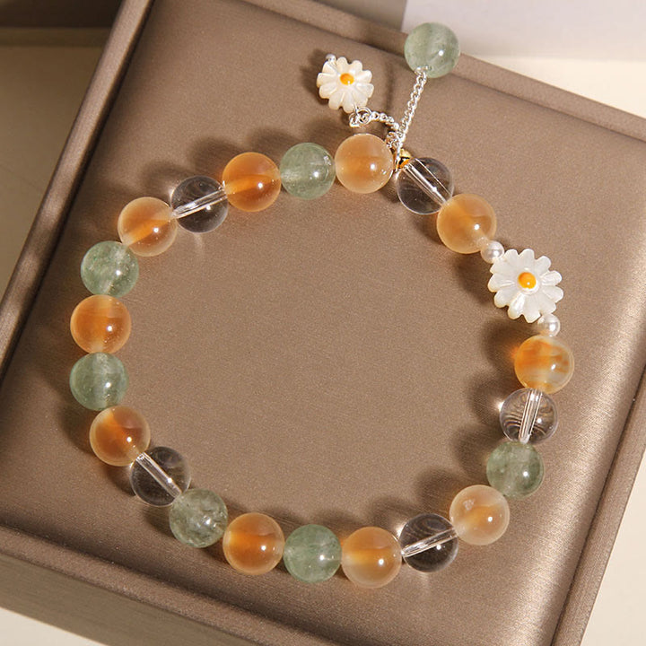 Buddha Stones Natürliches Daisy Candy Achat Grün Erdbeerquarz Heilarmband - image 4