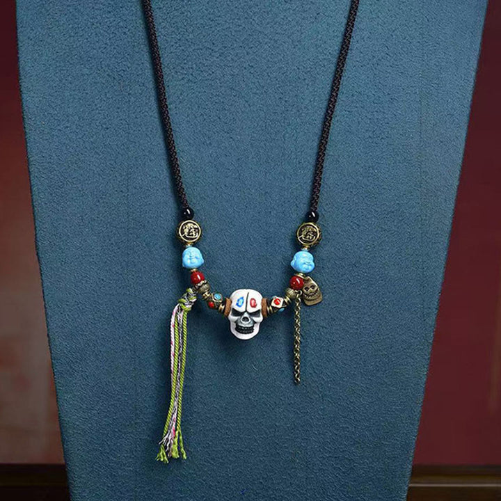 Buddha Stones, tibetischer Totenkopf, der Herr des Leichenwaldes, hält böse Geister fern, Halskettenanhänger - image 6