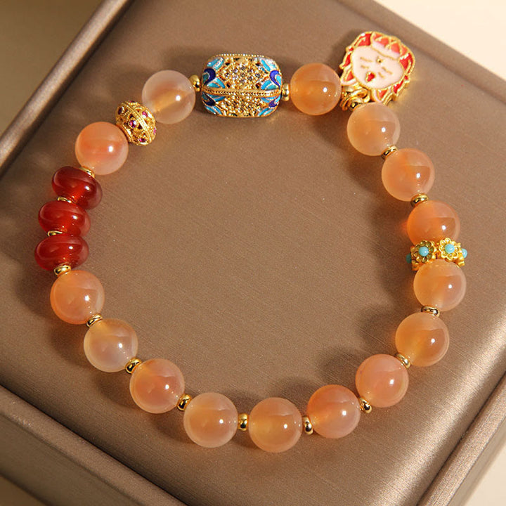 Buddha Stones Natürlicher neunschwänziger Fuchs Orange Candy Achat Heilungsarmband - image 5