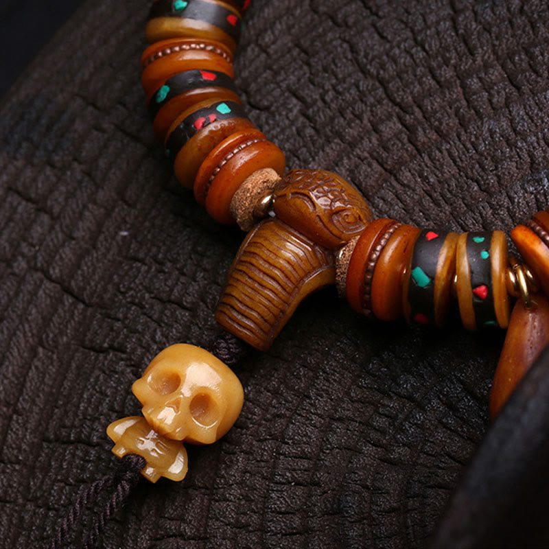 Buddha Stones, Tibet-Knochenperlen, „Der Herr des Leichenwaldes“, Erinnerungen an unsere Vergänglichkeit, Armband - image 2
