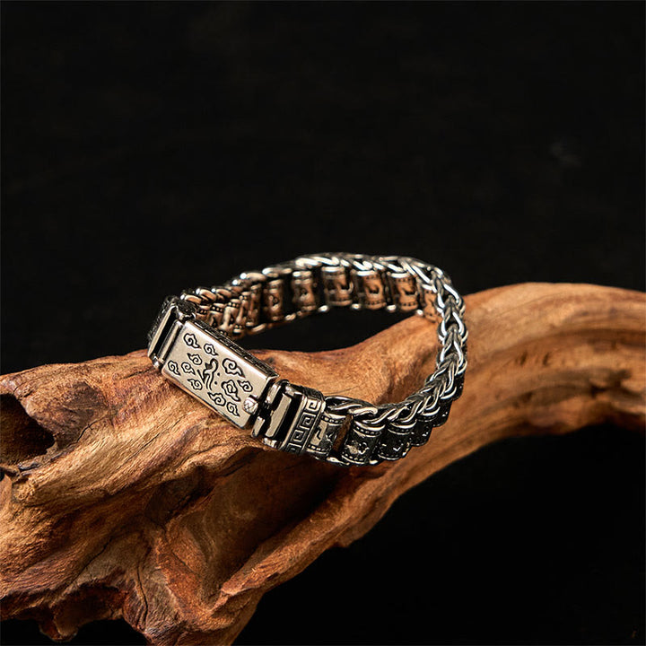 Buddha Stones ​​Tibetischen Glücks Wolken Kupfer Om Mani Padme Hum Frieden Metall Armband - image 1