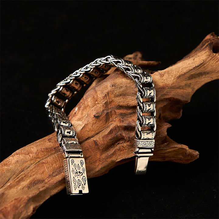 Buddha Stones ​​Tibetischen Glücks Wolken Kupfer Om Mani Padme Hum Frieden Metall Armband - image 2