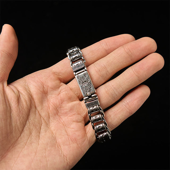 Buddha Stones ​​Tibetischen Glücks Wolken Kupfer Om Mani Padme Hum Frieden Metall Armband - image 4
